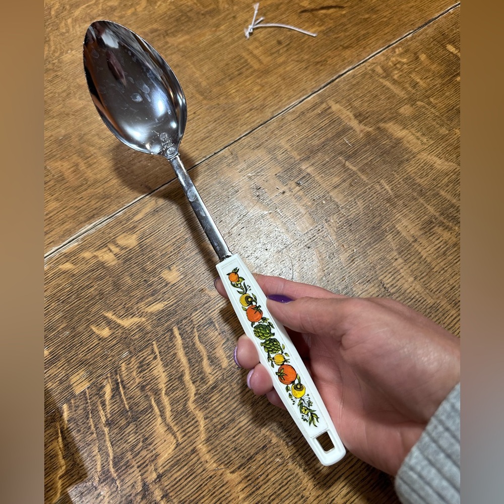 vintage EKCO serving‎ spoon featuring the "Spice of Life" pattern handle